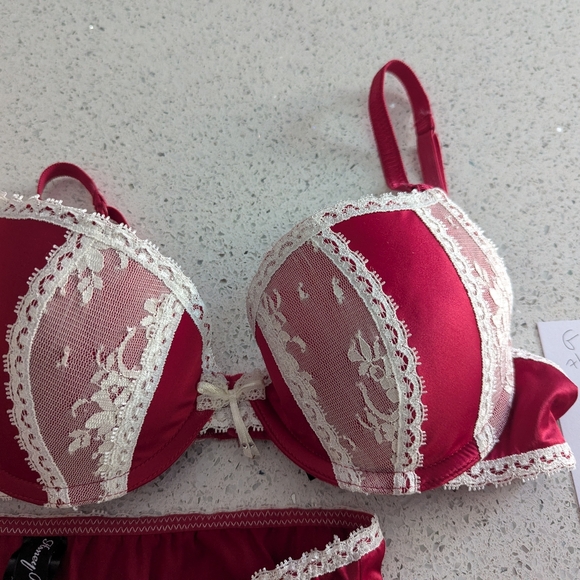Rare Vintage Honey Birdette Mon Cherie Bra and bottoms set 32C/S - Picture 2 of 9